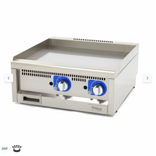  Εμπορική σχάρα ομαλή - αέριο - διπλή μονάδα - 60cm βαθιά